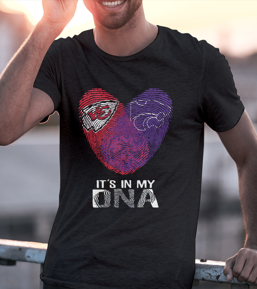 Chiefs Kansas State It's In My DNA Heart Fingerprint T-Shirt