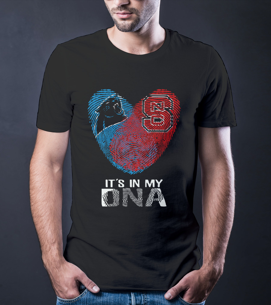 Panthers NC State It's In My DNA Fingerprint Heart T-Shirt