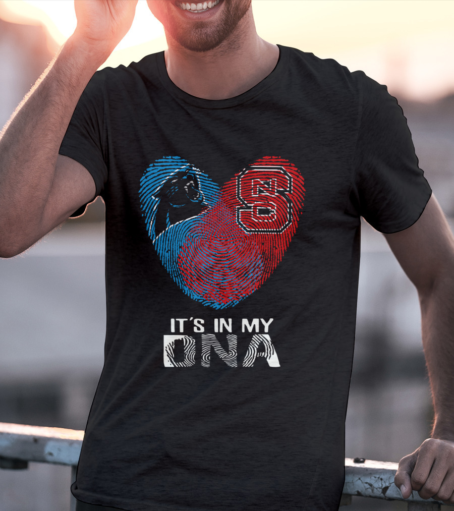 Panthers NC State It's In My DNA Fingerprint Heart T-Shirt
