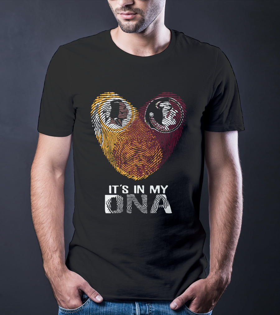 Redskins Seminoles It's In My Dna Fingerprint Logos T-Shirt