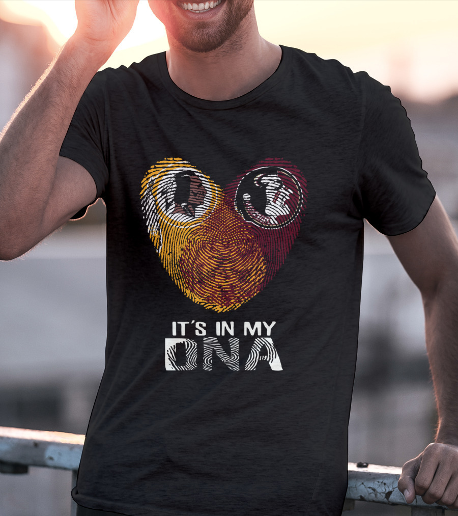 Redskins Seminoles It's In My Dna Fingerprint Logos T-Shirt
