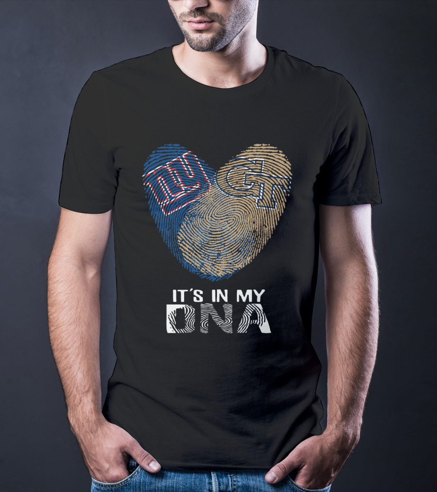 Ny Giants Gt It's In My DNA Fingerprint Heart T-Shirt