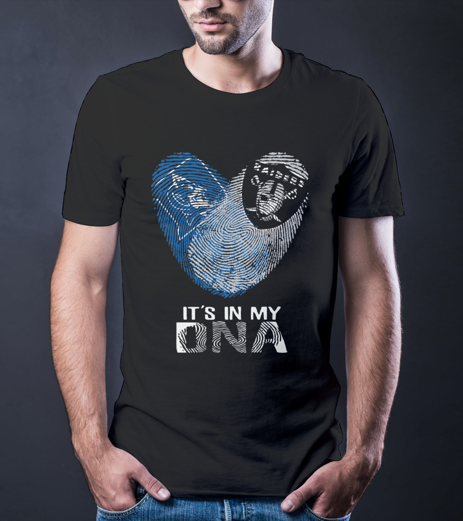 Raiders Duke It's In My DNA Fingerprint Heart T-Shirt