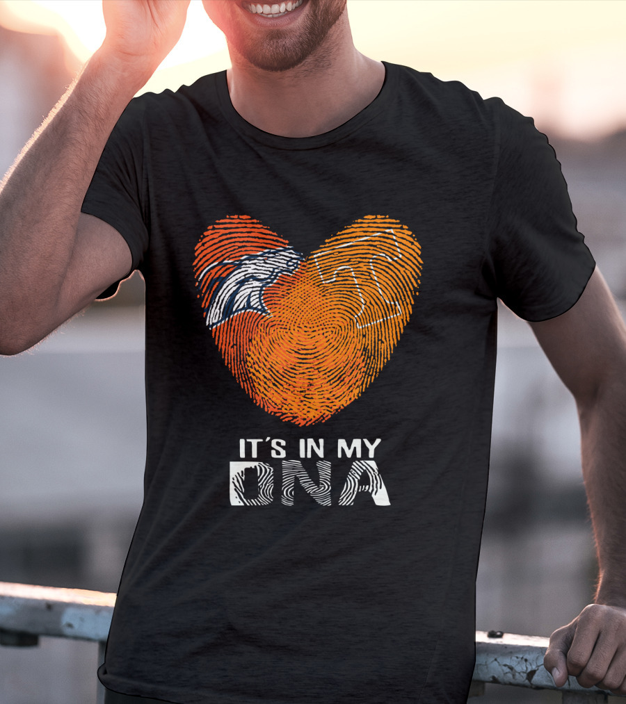 Broncos Tennessee It's In My DNA Fingerprint Heart T-Shirt