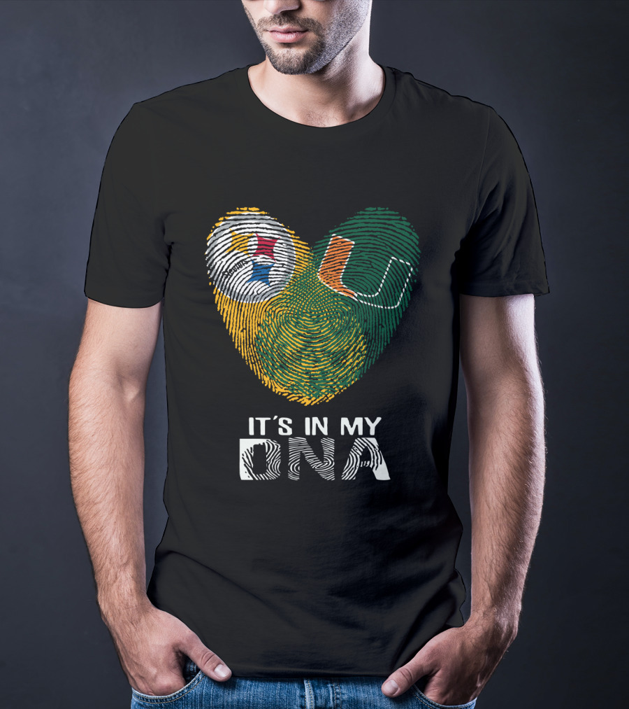 Steelers Hurricanes It's In My DNA Fingerprint T-Shirt