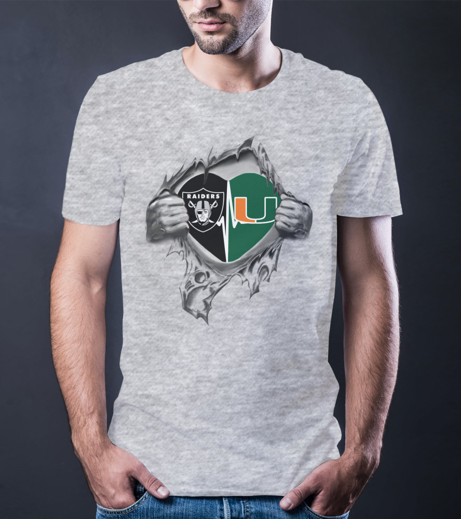 Raiders Hurricanes Heartbeat Pullover T-Shirt