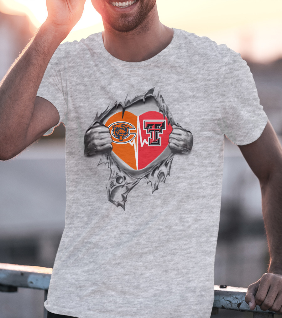Bears Texas Tech Split Heart T-Shirt