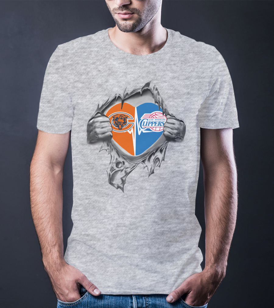 Chicago Bears Los Angeles Clippers It's In My Heart T-Shirt