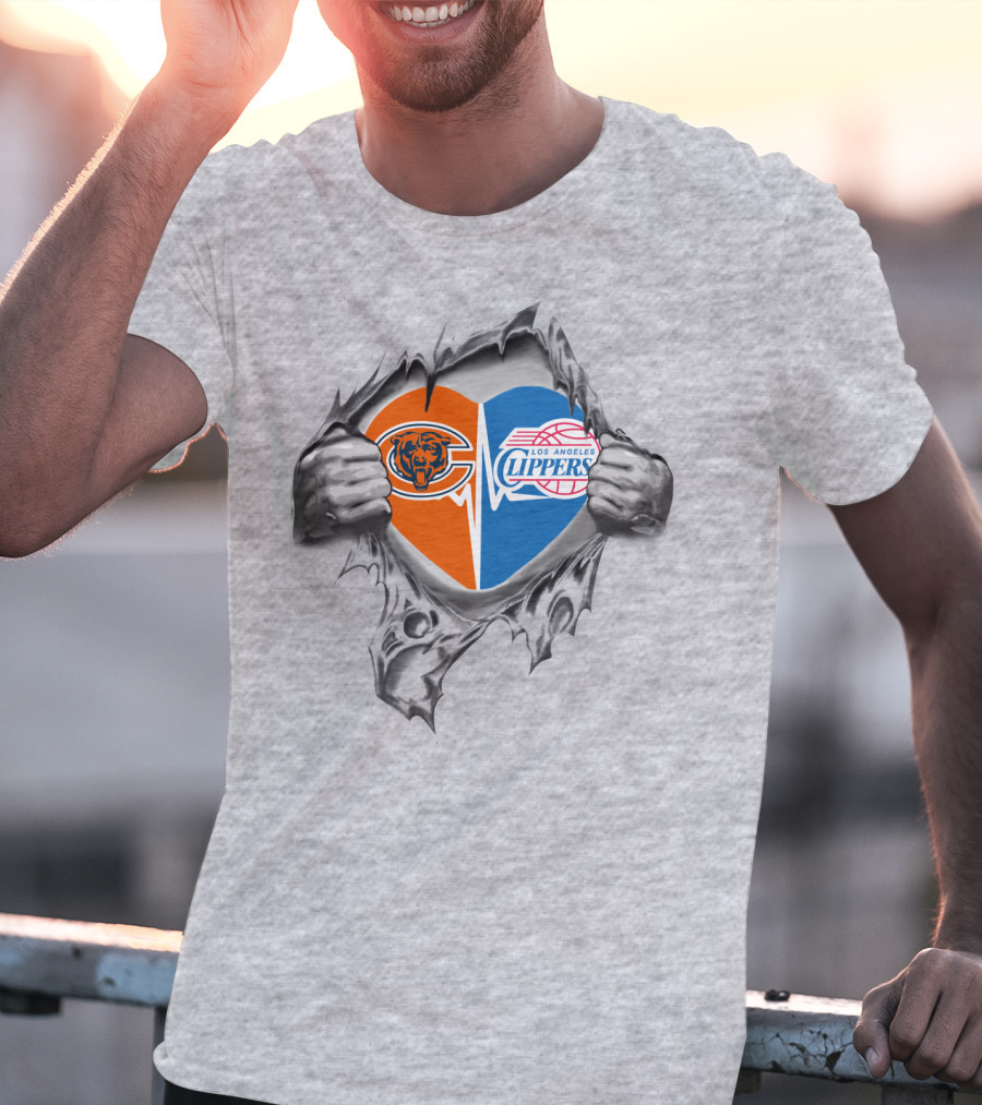 Chicago Bears Los Angeles Clippers It's In My Heart T-Shirt