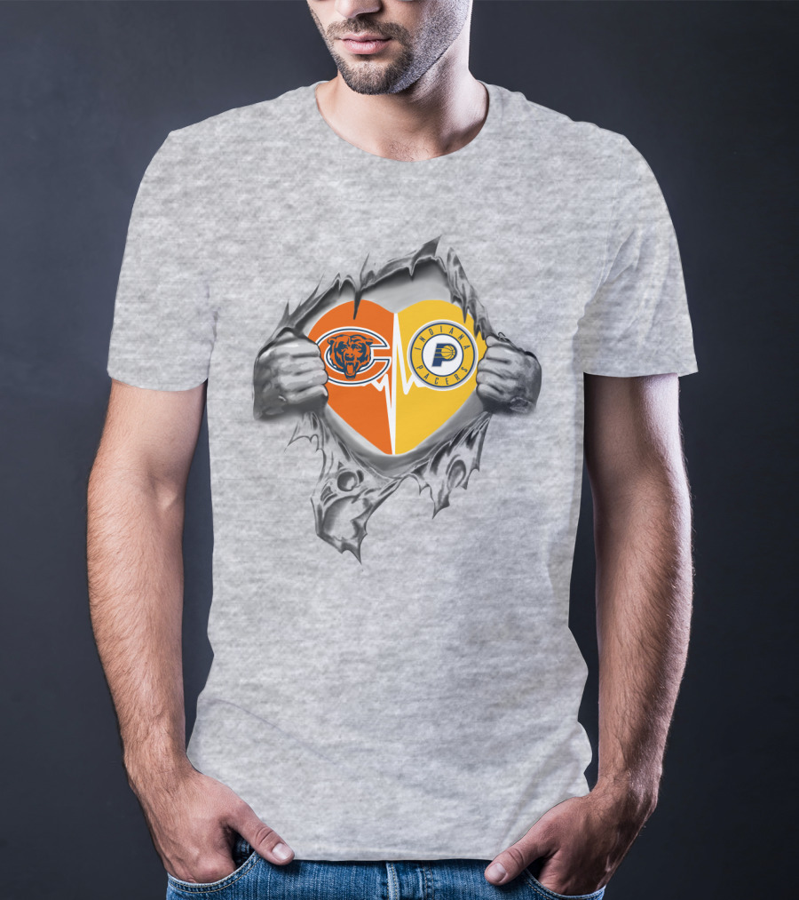 Bears Pacers Heart Torn Open T-Shirt