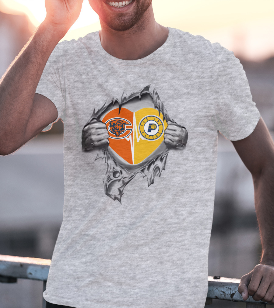 Bears Pacers Heart Torn Open T-Shirt