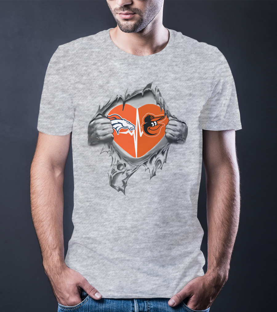 Broncos Ravens Heartbeat Passion T-Shirt