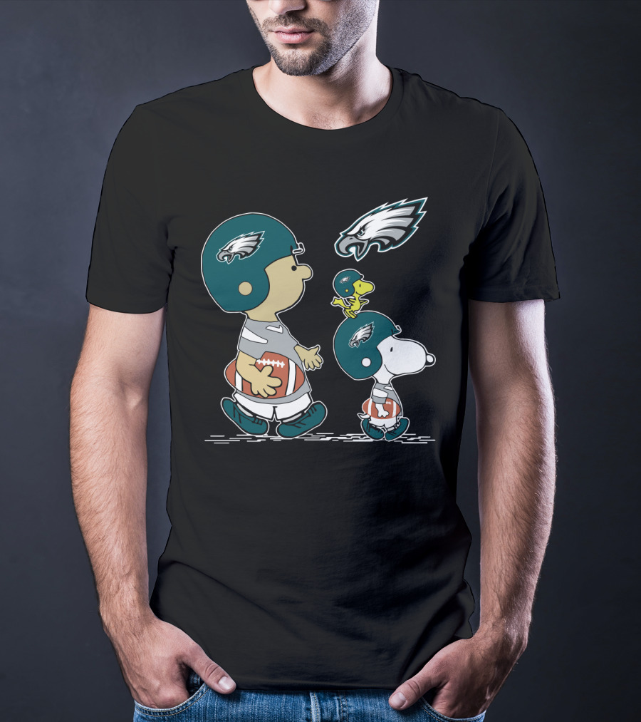 Philadelphia Eagles Snoopy Woodstock Football Helmet Adventure T-Shirt