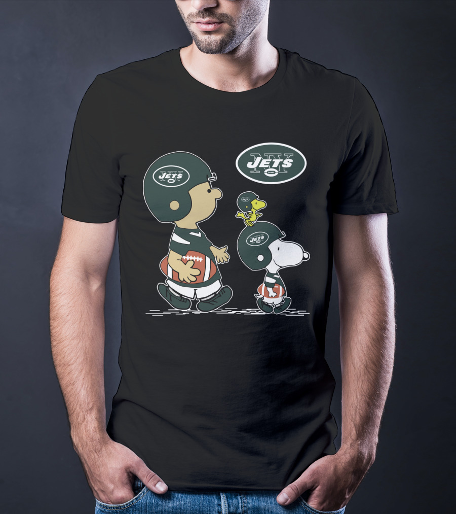 Jets Snoopy Woodstock Football Charlie Brown T-Shirt