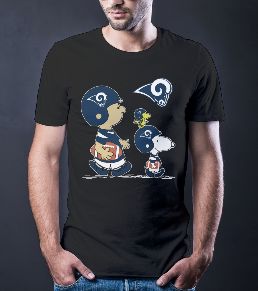 Rams Football Snoopy And Friends In Team Helmets T-Shirt