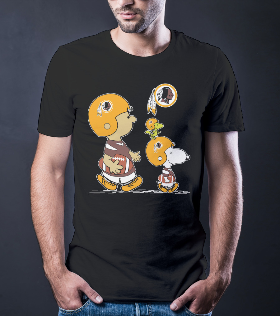 Redskins Snoopy And Woodstock Football Helmets T-Shirt