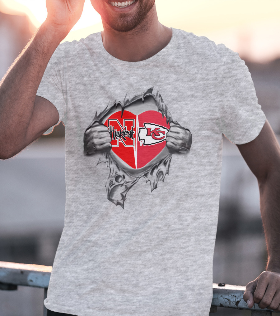 Chiefs KC Huskers Heart T-Shirt