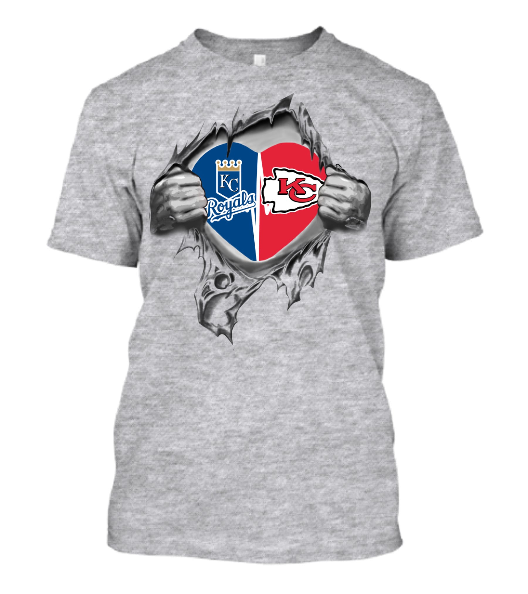 KC Royals Chiefs Heart Fans T-Shirt