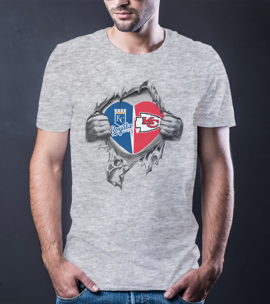 KC Royals Chiefs Heart Fans T-Shirt