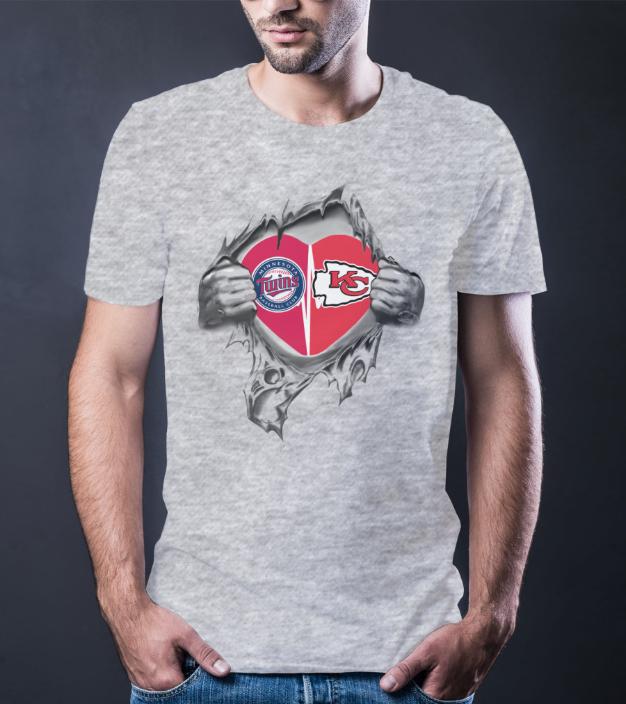 Minnesota Twins Kansas City Chiefs Heart T-Shirt