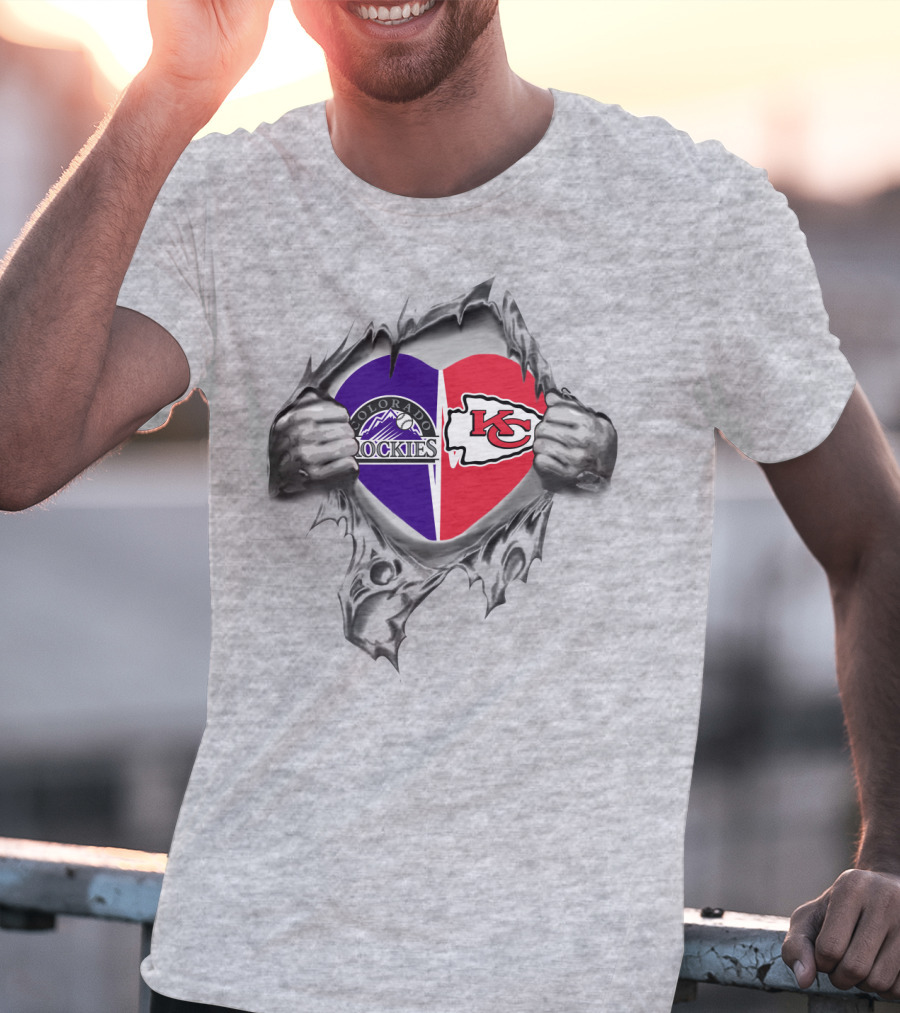Colorado Rockies Kansas City Chiefs It's In My Heart T-Shirt
