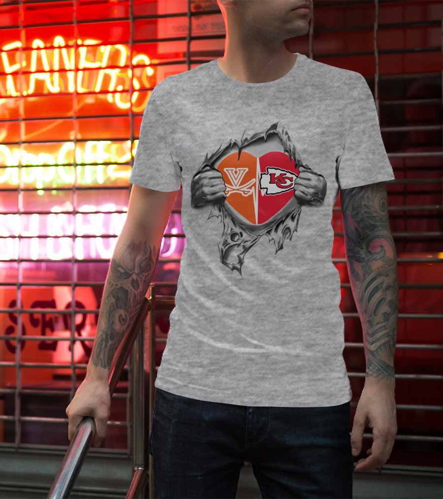 Chiefs Cavaliers Heart Kansas City Virginia Fans Passion T-Shirt