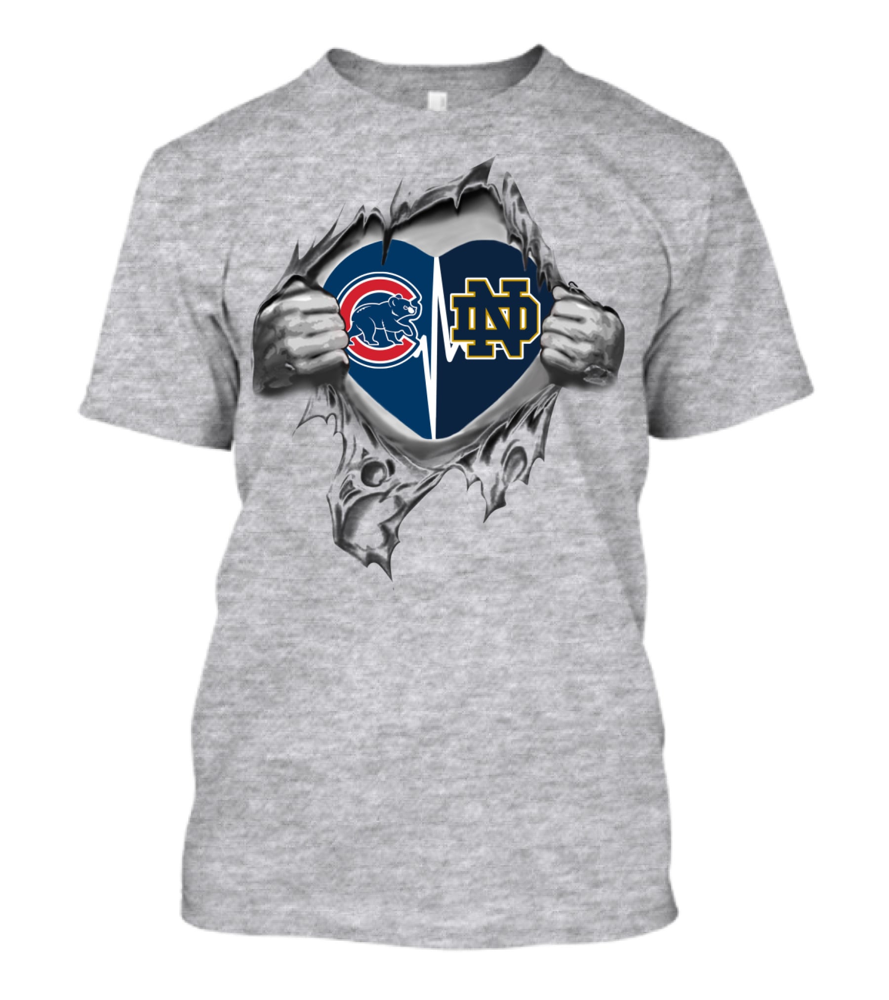 Cubs Notre Dame Heart T-Shirt