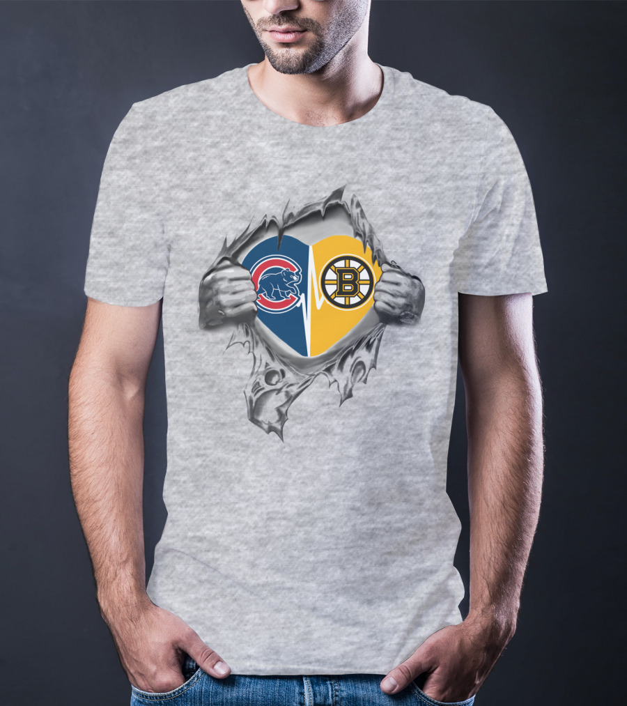 Cubs Bruins Heart Emblem Integration T-Shirt