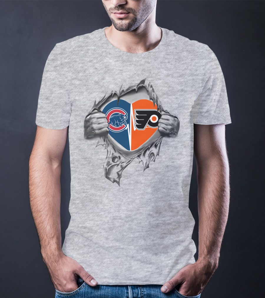 Cubs Flyers Heart Torn Open Passion T-Shirt