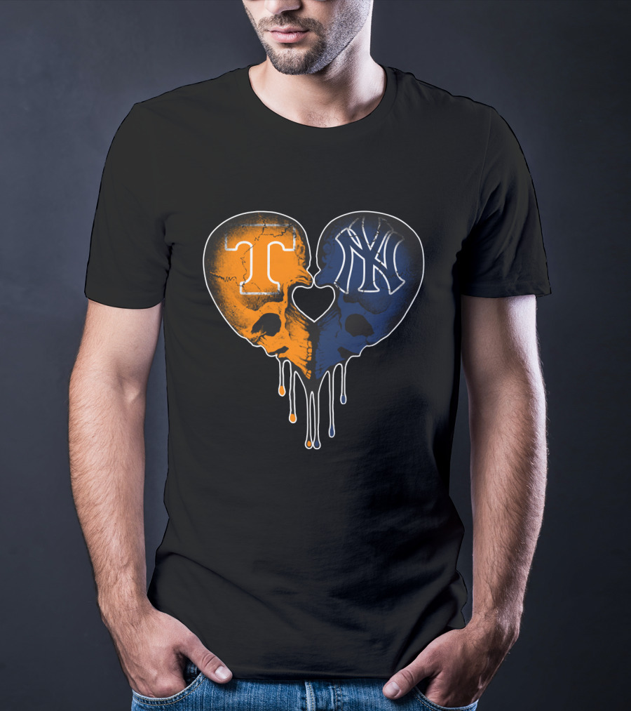 Yankees Tennessee Skull Heart Fusion T-Shirt