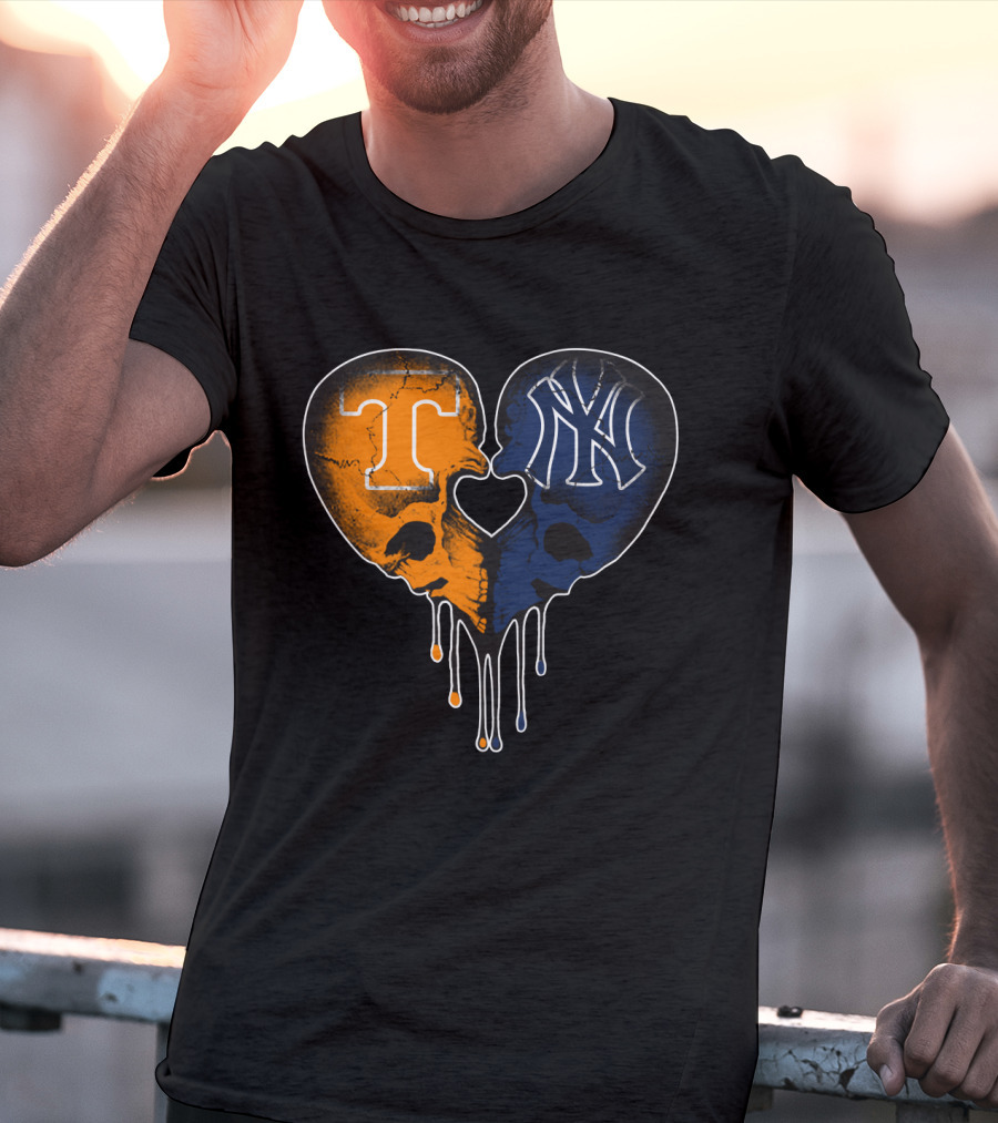 Yankees Tennessee Skull Heart Fusion T-Shirt