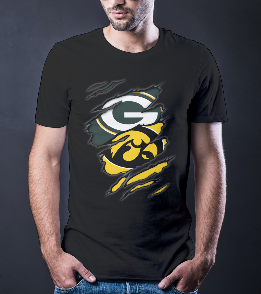 Packers Green Bay Iowa Hawkeyes Football Fan Pride T-Shirt