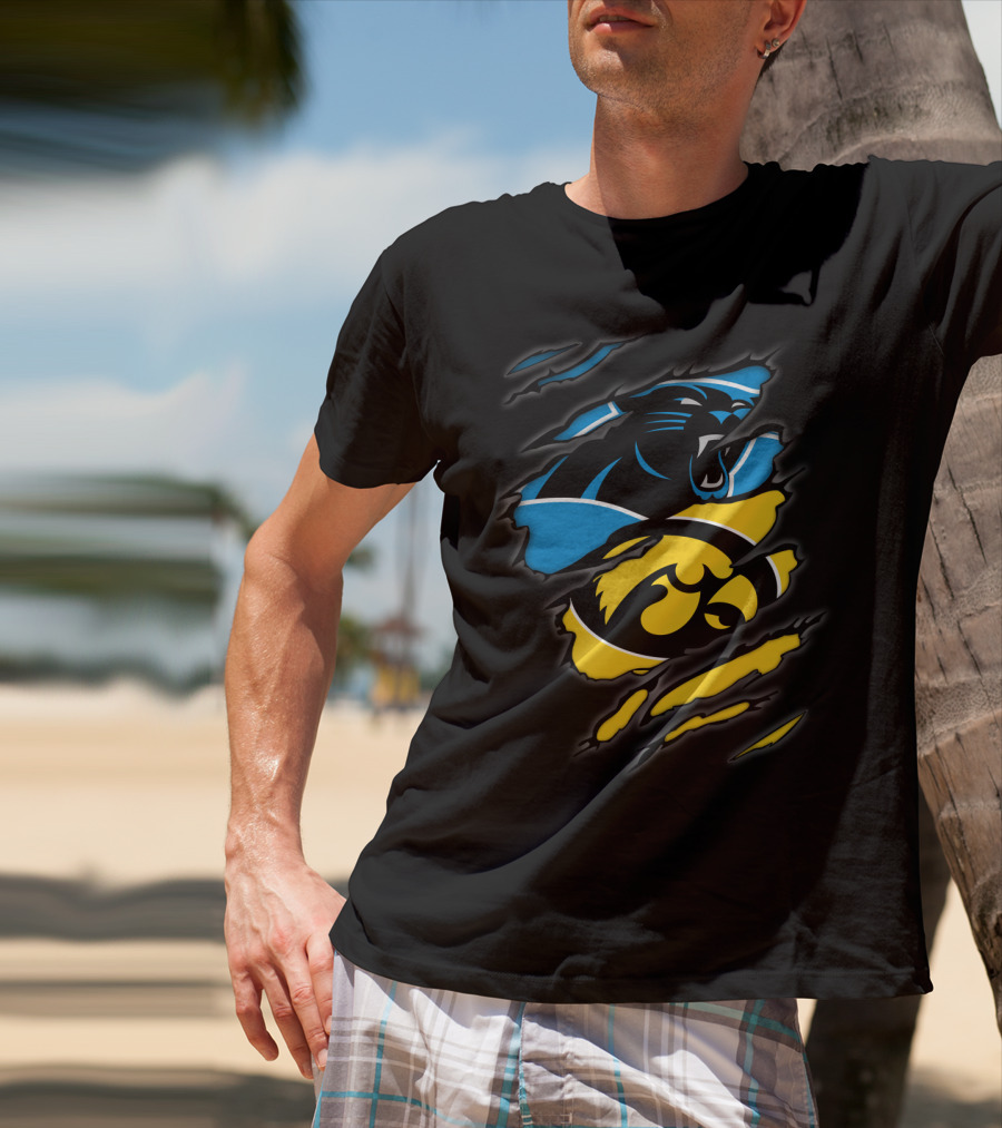 Carolina Panthers Iowa Hawkeyes Mashup T-Shirt