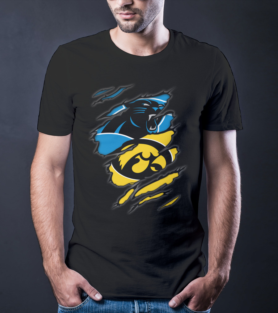 Carolina Panthers Iowa Hawkeyes Mashup T-Shirt