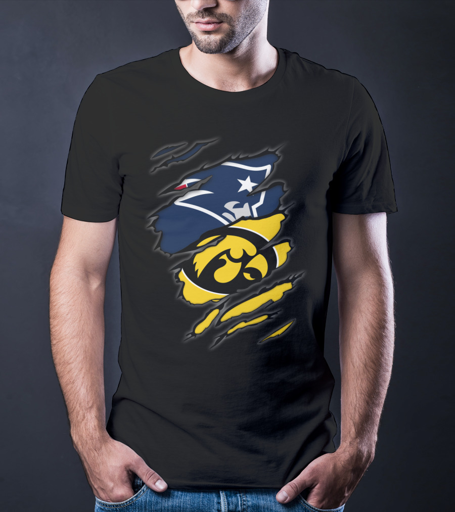 New England Patriots Iowa Hawkeyes Mashup T-Shirt