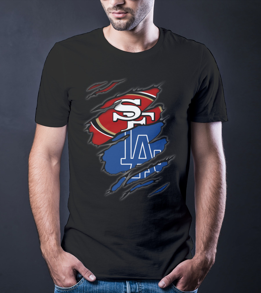 49ers SF LA Dodgers Torn T-Shirt