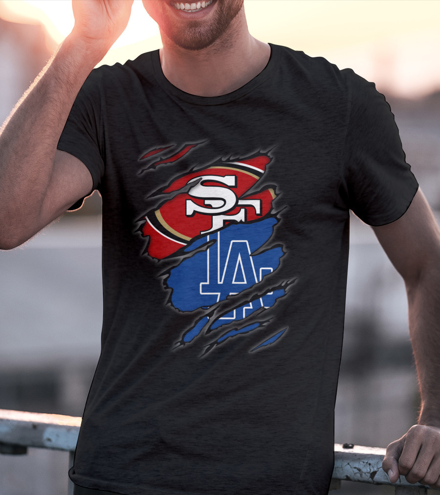 49ers SF LA Dodgers Torn T-Shirt