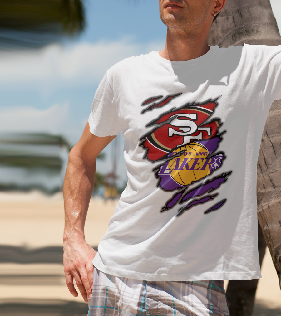 San Francisco 49ers Los Angeles Lakers Crossover T-Shirt