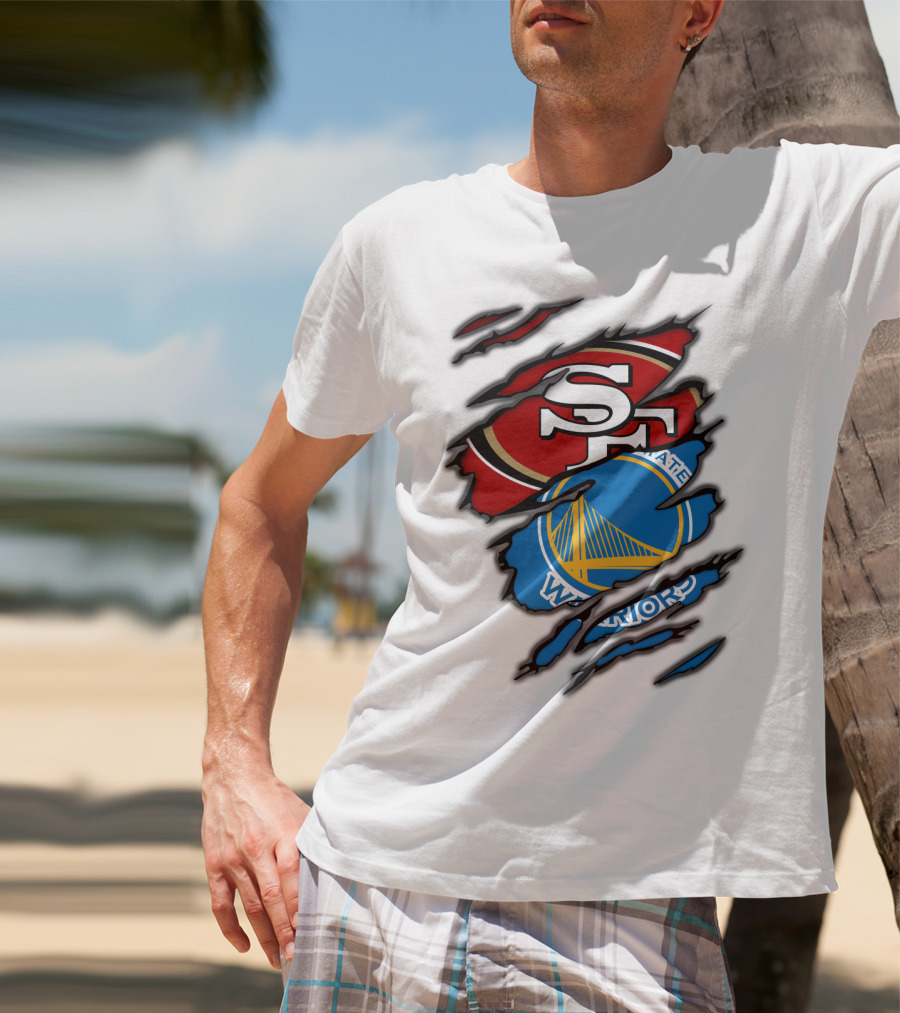 SF 49ers Golden State Warriors Torn T-Shirt