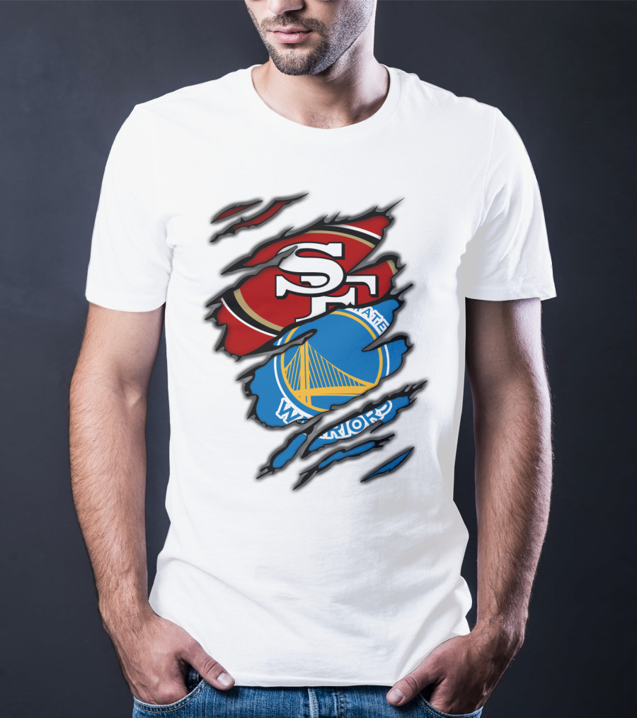 SF 49ers Golden State Warriors Torn T-Shirt