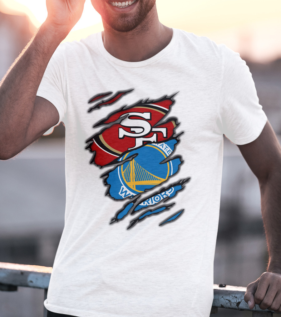 SF 49ers Golden State Warriors Torn T-Shirt