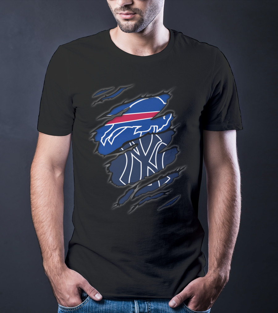 Buffalo Bills And New York Yankees Logo Mashup T-Shirt