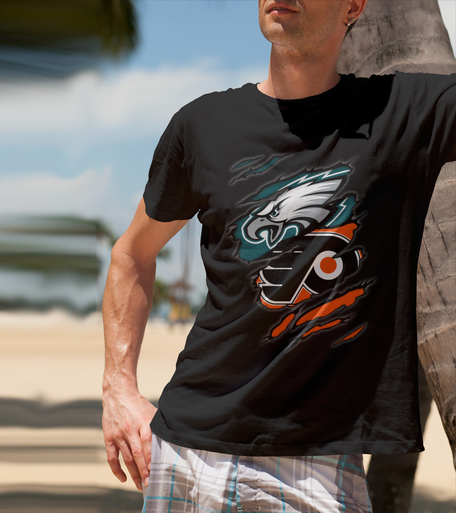 Eagles Flyers Football Hockey Team Logo Mashup T-Shirt
