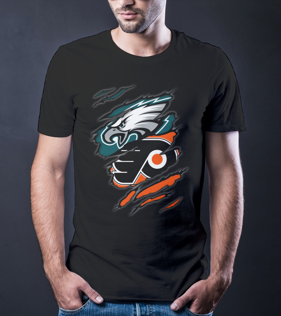 Eagles Flyers Football Hockey Team Logo Mashup T-Shirt