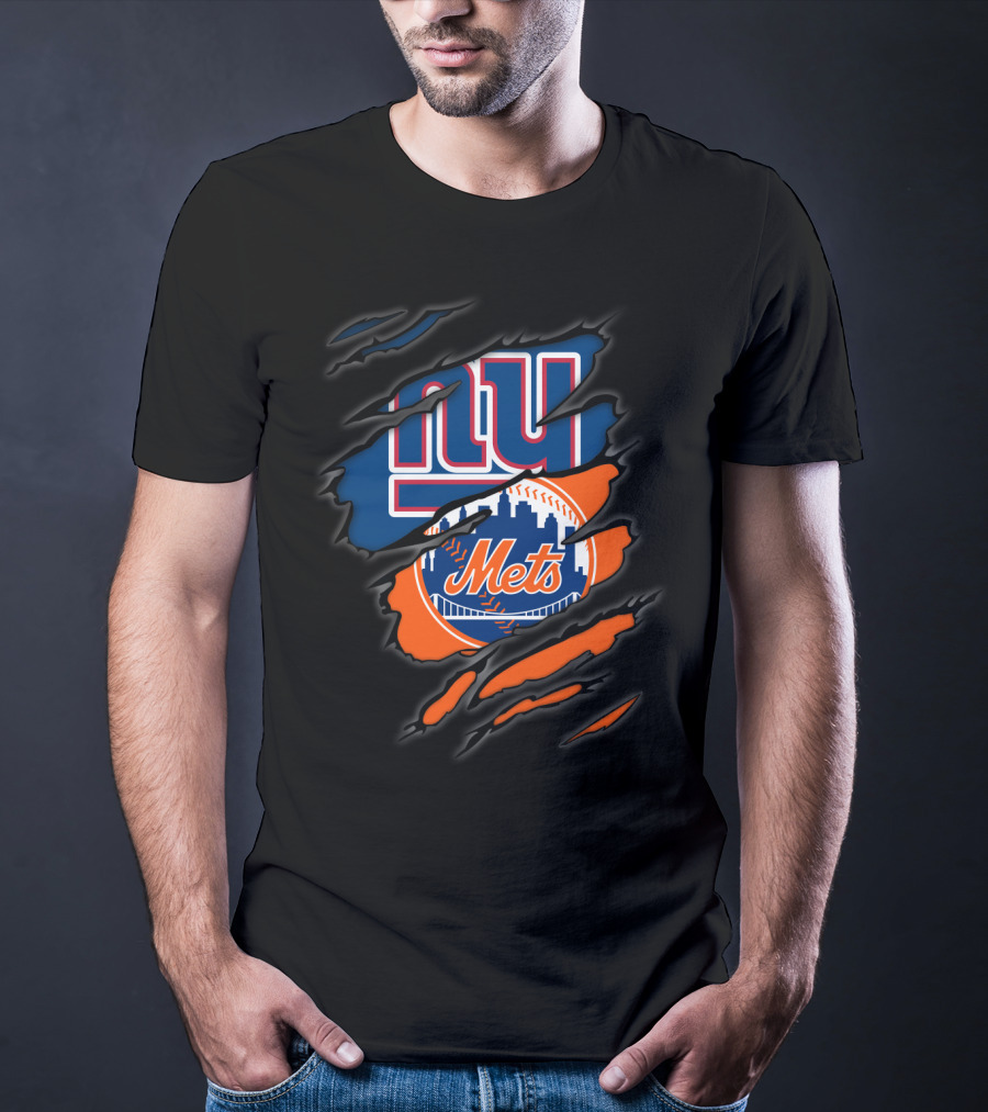 New York Giants And New York Mets Claw T-Shirt