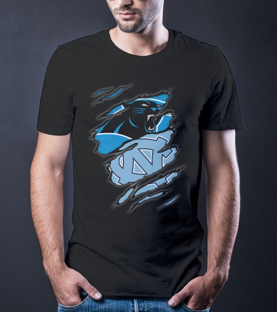 Panthers Tar Heels North Carolina Rip Effect T-Shirt