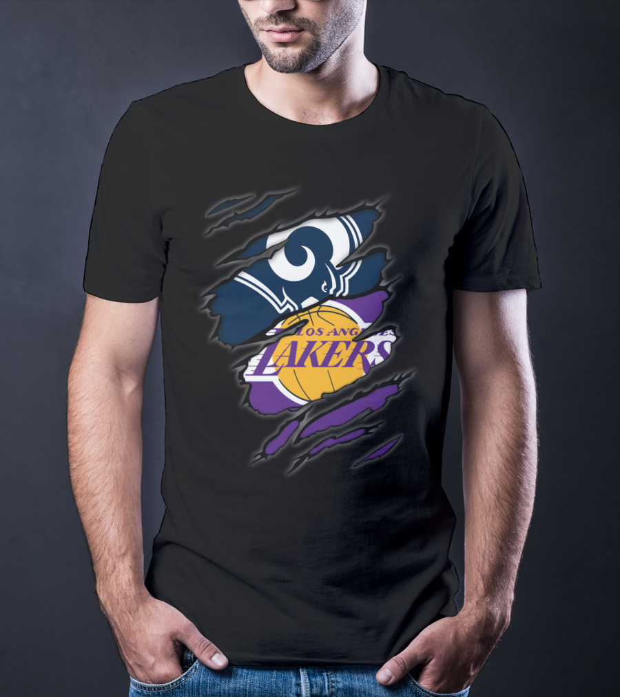 Los Angeles Rams Los Angeles Lakers Teams Fusion T-Shirt
