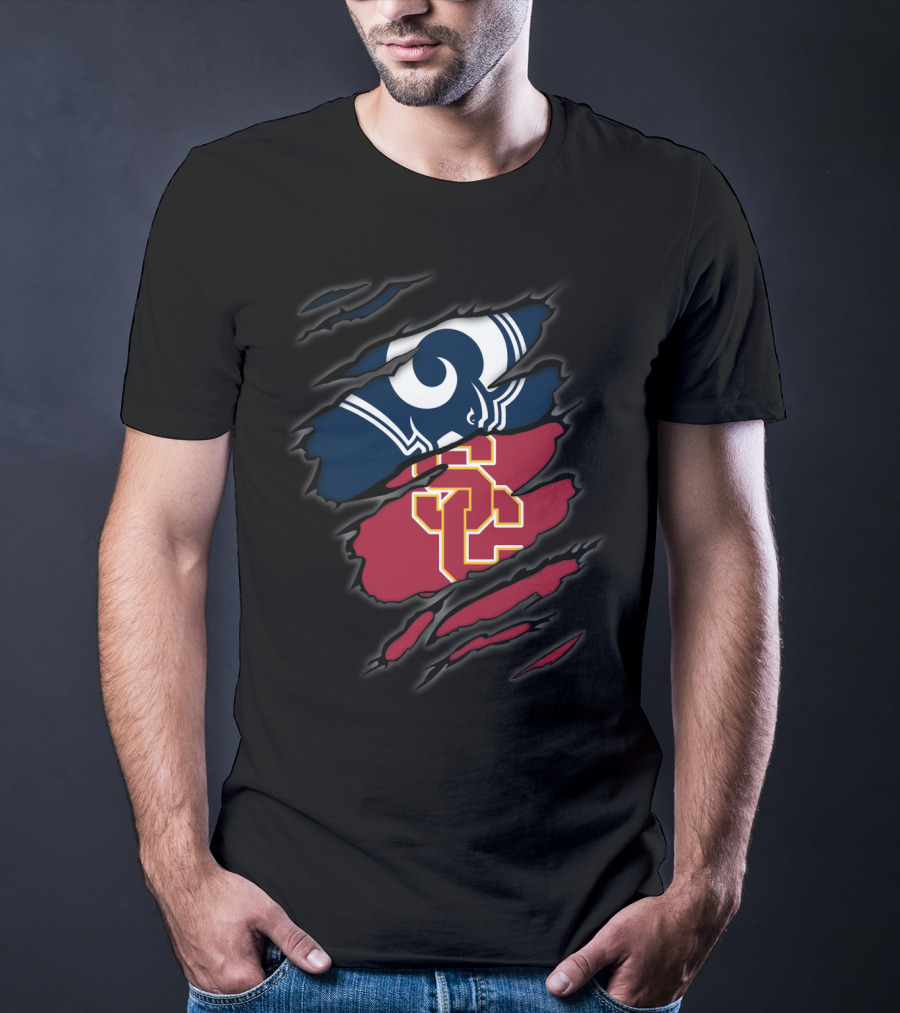 Los Angeles Rams USC Trojans Ripped Claw Marks T-Shirt