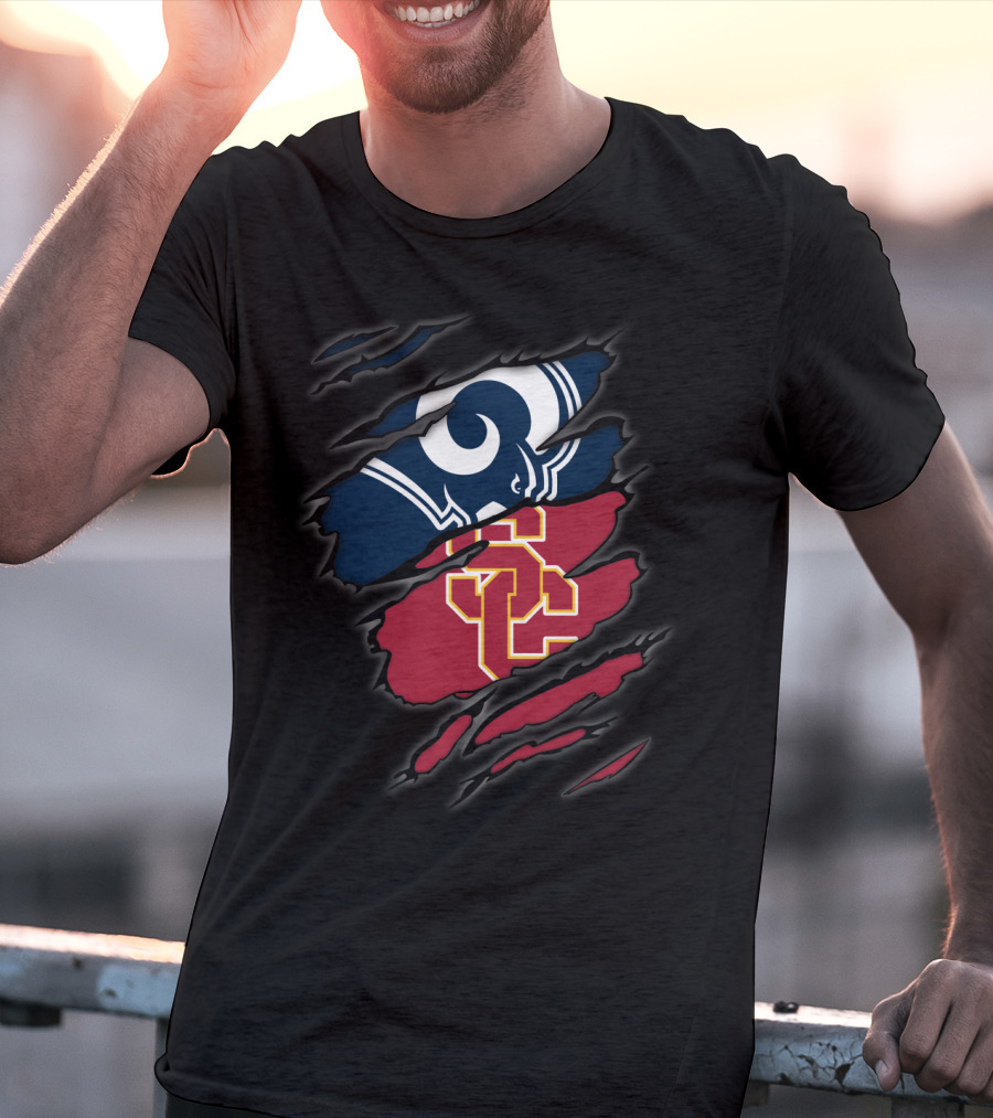 Los Angeles Rams USC Trojans Ripped Claw Marks T-Shirt