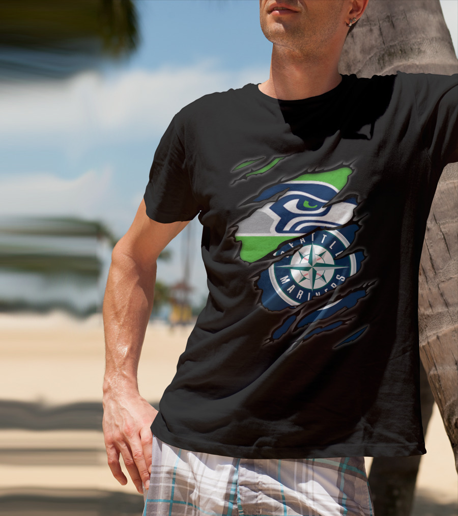 Seahawks Mariners Seattle Sports Crossover T-Shirt